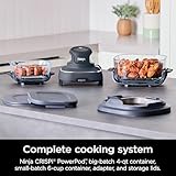 Ninja Crispi 4-in-1 Portable Glass Air Fryer Cooking System, 1500W, 4QT & 6-Cup TempWare Glass Containers with Storage Lids, Microwave, Freezer & Dishwasher Safe, Cyberspace Gray, FN101GY