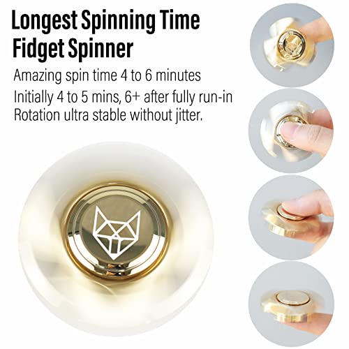 Image of FREELOVE Premium Metal Fidget Spinner for Adults, Stainless Steel Heavy Silent Spinner with Precision Bearing, Small Office Desk Toy & EDC for Stress Relief Focus ADHD, Gold