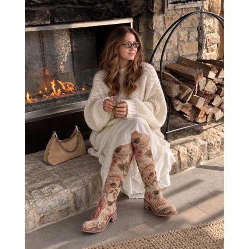 Image of UBWDU Women's Knee High Boots Chunky Block Heel Long Boots Square Toe Low Heel Boots for Women
