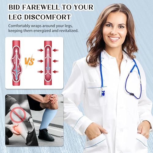 Cotton Plus Size Compression Socks for Women&Men Wide Calf 15-20 mmHg Knee High Soft Sock for Nurses, Pregnancy4