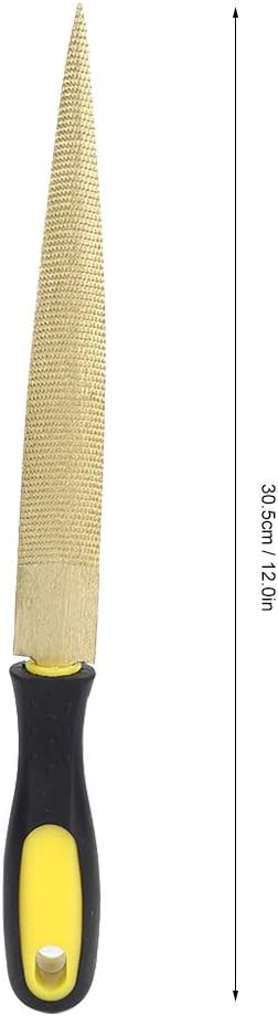 Aladeno Wood File Golden Wood Tapered Wood File Rasp High Quality Carbon Steel DIY Craft Carpenter Woodworking Carving Tool Hand Files Diamond File Wood Rasps for Woodworking (8 in)