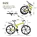 Omelaza 26 ich Folding Mountain Bike, 21 Speed High Carbon Steel Mountain Bike for Adults with 28 Inches Durable Tires, Front Suspension Folding Bicycle for Women and Man