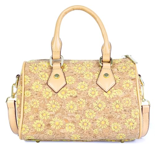 DeCarbonize Sac à main en liège végétalien pour femme - Sac à bandoulière durable, marron