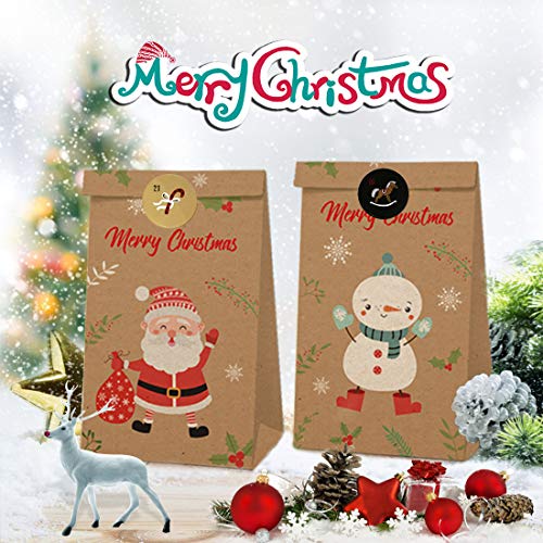 Adventskalender om te vullen 2021, 24 zakjes van kraftpapier, kerstcadeauzakjes, DIY adventskalender zelf knutselen… - Image 6