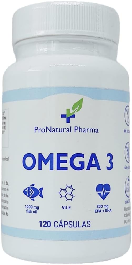 PROMOCIÓN OMEGA 3 | 90+30 cápsulas GRATIS | Aceite de pescado puro + Vitamina E | 1000mg - Ácido grasos 300mg EPA+DHA ProNatural Pharma