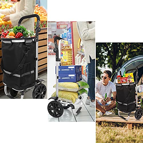 YOLEO Einkaufstrolley 45L, Klappbarer Einkaufswagen mit großen Rädern, Einkaufsroller, Abnehmbare & wasserdichte… – Bild 7