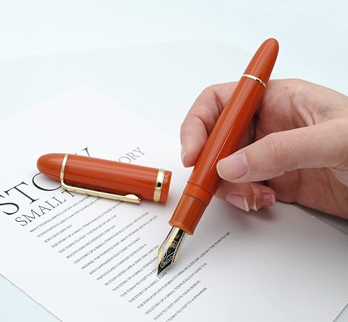 Miniatura 2 de JINHAO X159 Pluma estilográfica (F Nib 0.020 in, Naranja Rojo con Clip Dorado)