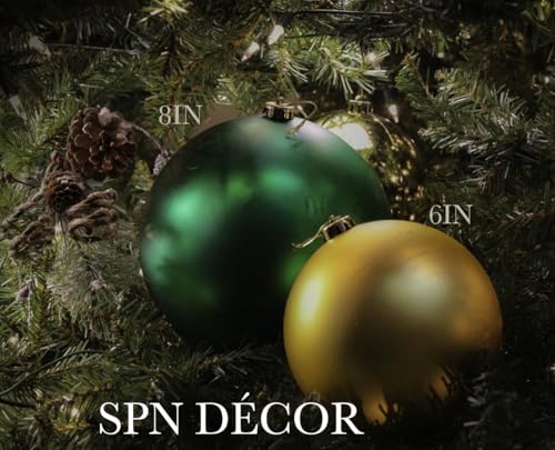 Image of Christmas Ball Ornaments Set, Extra-Large Giant Hanging (SPN Decor) (Silver Matte, 6 in (Large))