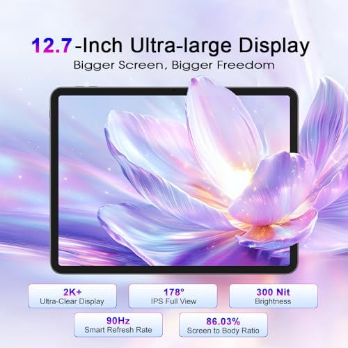 Blackview LINK 8 13 Zoll Tablet mit Tastatur Maus Stift Kopfhörer, 18GB+256GB Android 15, Quad-Box Speakers, 2K FHD+ 5G WiFi Tablet AI,16MP+13MP,8400mAh,PC Mode, Hülle+Intelligenter Stift, Schwarz – Bild 4