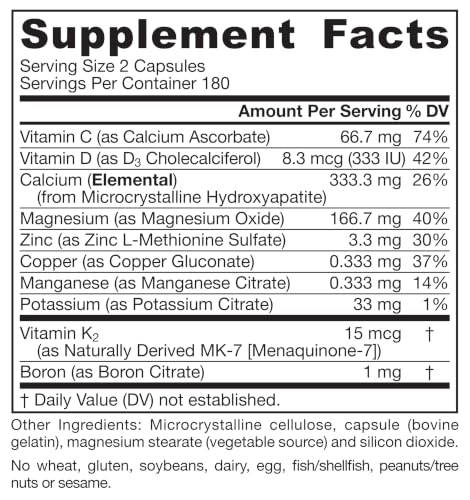 Jarrow Formulas BoneUp for Bone Density - Vitamin D3 and K2, Calcium Support, 360 Capsules, Promotes Skeletal Nutrition, Up to 60 Days Supply - image 8