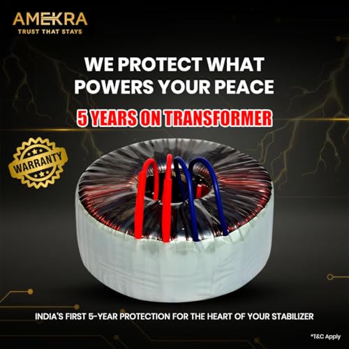 Image of 4 KVA Digital AC Voltage Stabilizer for Up to 1.5 Ton Air Conditioner | 130V-280V Working Range | Aluminium | Wall Mount Design | Suitable for 0.8 Ton, 1 Ton & 1.5 Ton AC | 5 Years Warranty