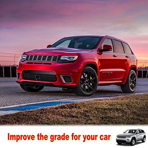 Image of CheroCar Front Grill Inserts Trim Honeycomb Mesh Grille Cover Kit for Jeep Grand Cherokee 2014-2016 7-Slot Grille Exterior Decoration Accessories