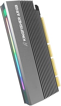 Aluminum Alloy 5V 3Pin ARGB PCIE 4.0 to NVME Protocol Adapter Card with SSD Heatsink Support PCIE X4 X8 X16 Slot RGB