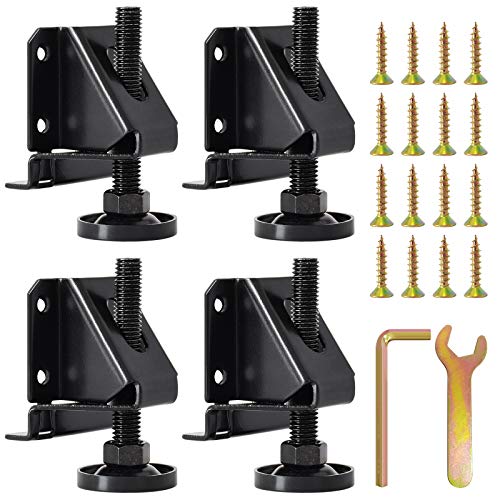 SUNMALL 4 Pack Leveling Feet, Heavy Duty Furniture Levelers, Adjustable Table Legs Leveler for Furniture, Table, Cabinets, Workbench, Shelving Units, Black