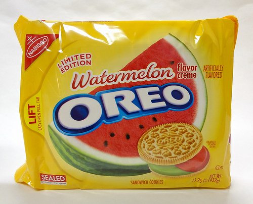 Nabisco Oreo Limited Edition Watermelon Flavored Golden Cookies (Pack of 4)