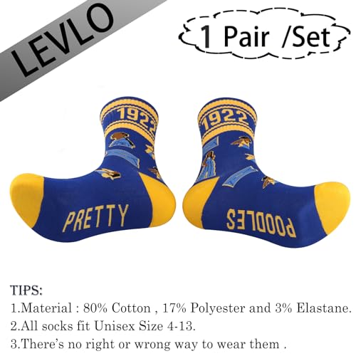 LEVLO 1 Pair 1922 Sorority Travel Socks Pretty Poodles 1922 Athletic Running Socks SGR Sorority Sister Women Gift2
