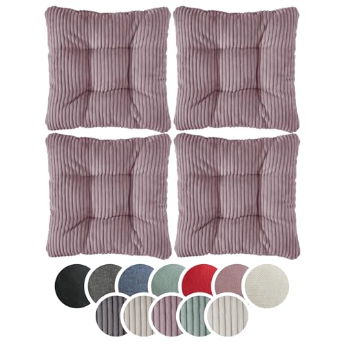 Sitzkissen Stuhl Weihnachten 25 sleepling Stuhlkissen 4er-Set, Cord Optik, weicher Möbelstoff, 38 x...