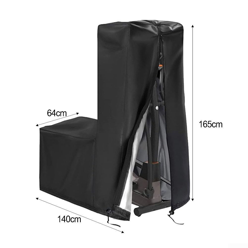 Abdeckung für Heimtrainer 420D-Oxford-Stoff Elliptische Crosstrainer Abdeckungs Crosstrainer für Elliptische Fitnessgeräte Wasserdicht Staubdicht für Drinnen Draußen (grau, 140 x 64 x 165 cm)