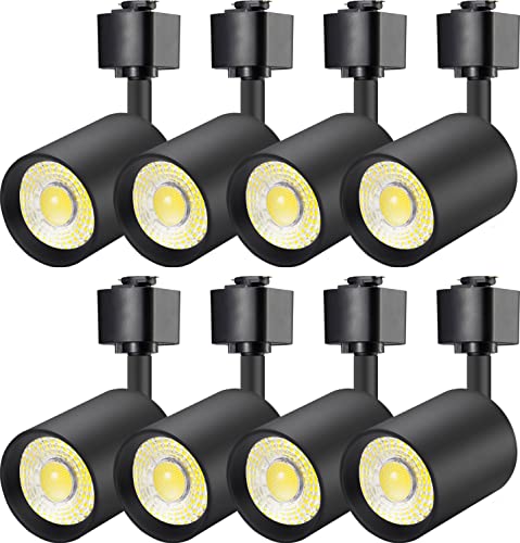 VANoopee 8 Pack J Type Track Lighting Heads 10W Dimmable LED Track Light Heads for Juno Track Light Replacement Fixtures Bright 3000K Warm White Ceiling Spotlight Flicker Free CRI90+ 24 800lm Black