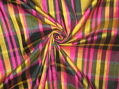 Silk Dupioni d'exception : tissu de soie à carreaux pour tailleurs et robes de soirée
