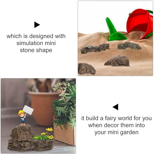 HAOBIN 4pcs Artificial rocks miniature rocks Simulated miniature rocks Miniature garden rocks Miniature garden accessories Ornaments for decorating miniature fairy gardens - Image 3