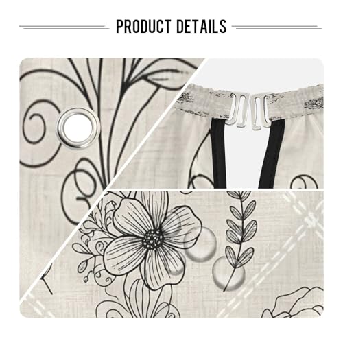 Capa de Corte de Pelo Profesional Impermeable con Estampado Floral Negro, Cierre Ajustable con Botones para Peluquería y Estilismo miniatura 4