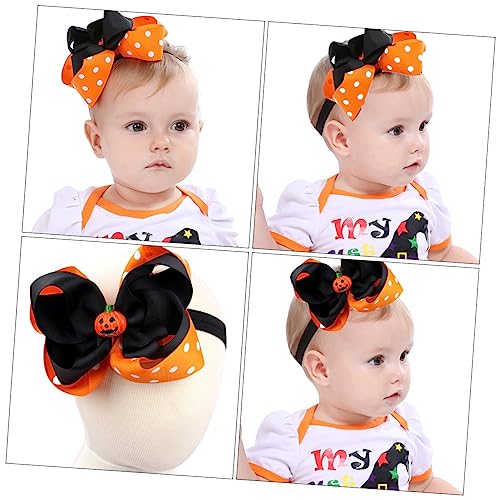 BESPORTBLE 2pcs Halloween Headbands Soft Elastic Headband with Bow Knot Headdress for Newborn to Festive Hair Accessories3