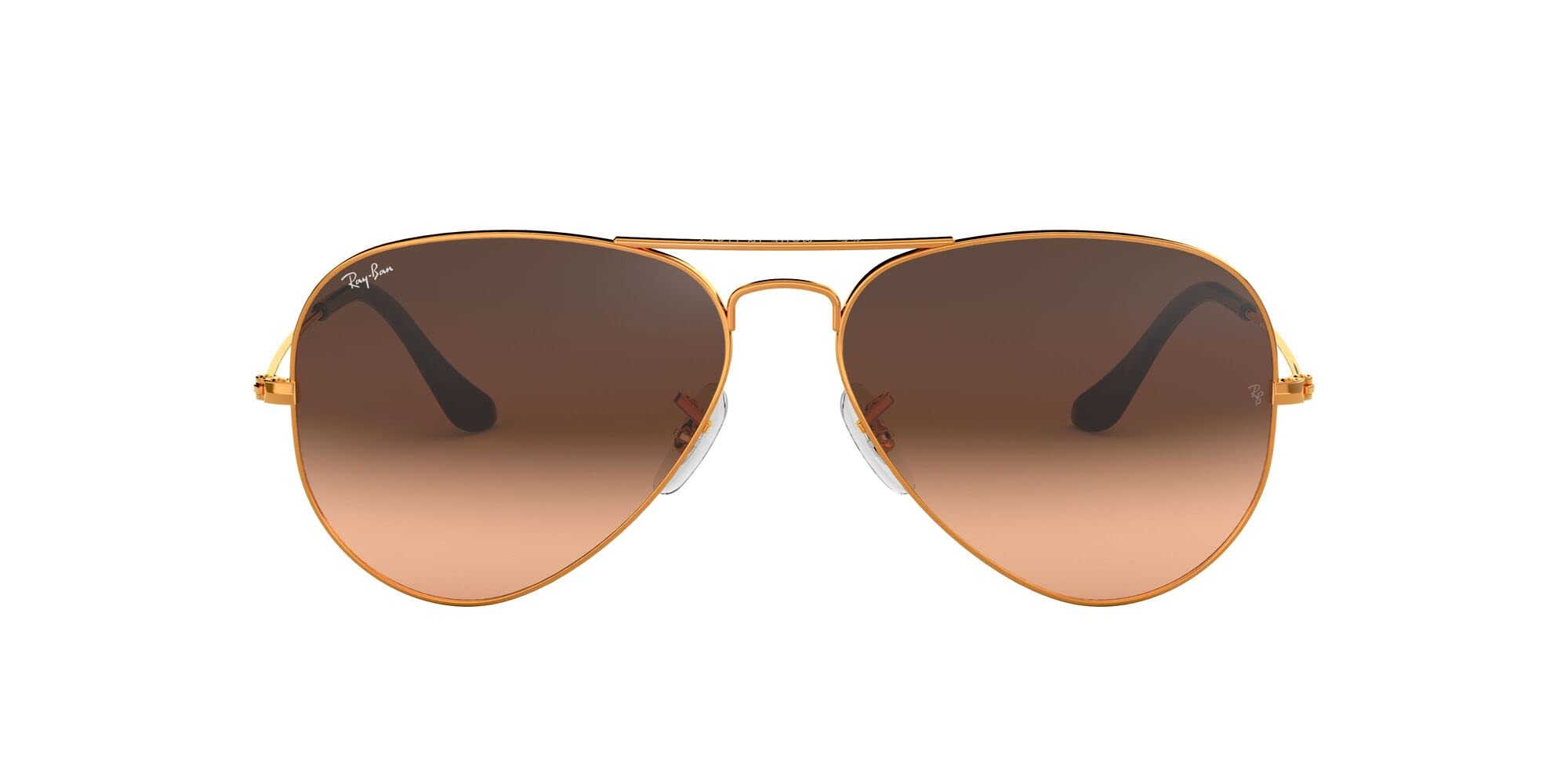 Ray-Ban RB3025 Classic Aviator Sunglasses Shiny Light Bronze/Pink/Brown Gradient 55 Millimeters