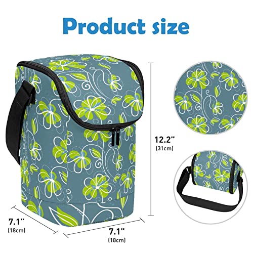 Bolsas de almacenamiento portátiles térmicas con cremallera y diseño floral 4