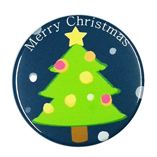 Amazon | クリスマス缶バッジ 【クリスマスツリー】 特大サイズ（76mm 