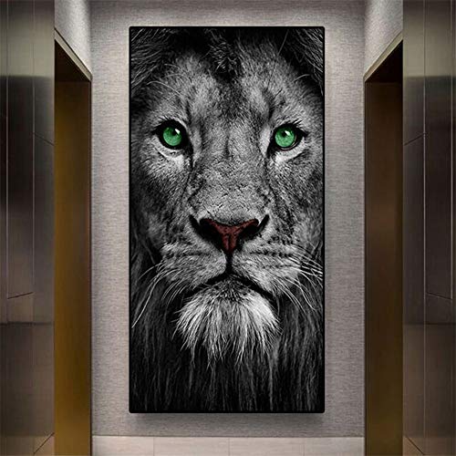 Kit peinture numéro diamant lion 5D, idée cadeau créative originale