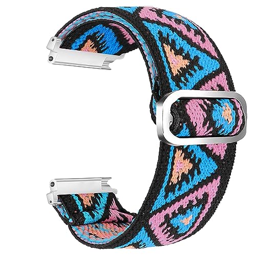 Bracelet de montre elastique nylon 18mm bleu rose reglable sport