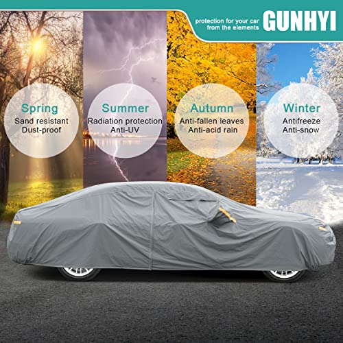 Image of GUNHYI Premium Car Cover Custom Fit Tesla Model S (2012-2026), 16 Layers Heavy Duty Car Cover Waterproof All Weather with Zipper Door for Sun Rain Snow Dust Uv Protection