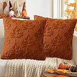 Sunshine smile 2 Stück Plüsch Herbst Kissenbezüge 45×45cm,Herbstdeko Kissenbezug...