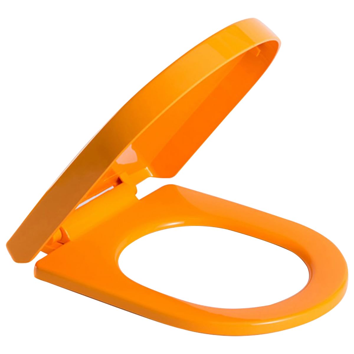 Elongated U-Shaped Toilet Seat, Easy Install Clean, Durable PP Fit Orange, Adjustable, Lightweight, Portable, User-Friendly, Compact, Slow, Close