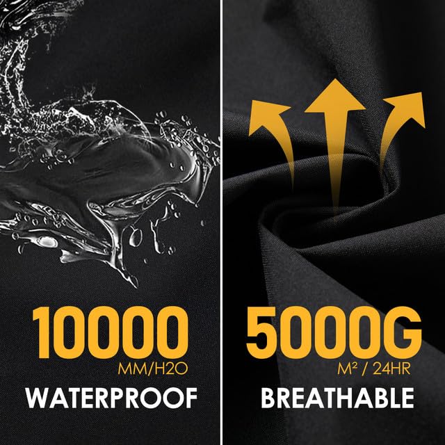 LAMA Regenmantel Wasserdicht Regenponcho Unisex Regenjacke Atmungsaktiv Regencape Regenschutzbekleidung Raincoat für Herren Damen Fahrrad Wandern Camping Reisen, Schwarz, XL