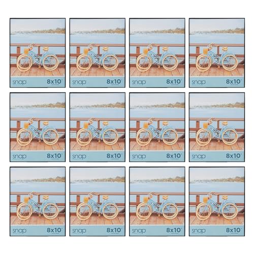 Black 8x10 Wall Photo Frames - Set of 12 - Ideal for Home or Office Décor
