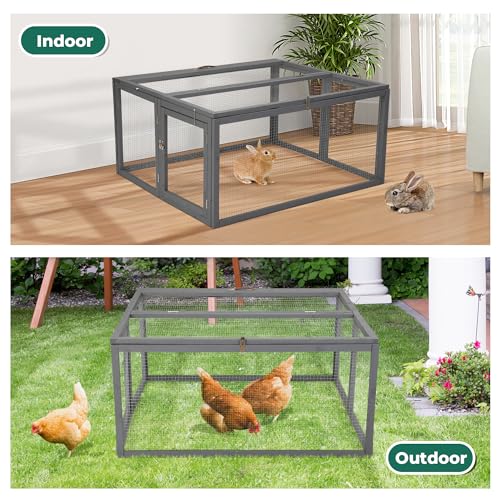 Coziwow 0500 Chicken Coop Run Rabbit Hutch, Portable Chicken Cage Pens With Top And Side Opening Doors, Folding Wooden Chicken Coop, Outdoor Indoor Small Animal Enclosure thumb #7