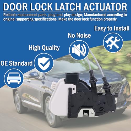 Image of Rear Left Driver Side Door Lock Actuator 81410-2W000, Door Latch Compatible with Hyundai Santa Fe XL 2013-2019, Santa Fe Sport 2013-2018, Santa Fe 2013-2018, Replaces 81410-B8000
