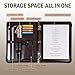 Calfinder Zipper Portfolio Binder,Leather Portfolio 3 Ring Binder,Brown Padfolio for Women and Men,Portfolio Organizer for Documents,Ipad,Card,Legal Pad Holder for Interview (Brown-Grid, Standard)