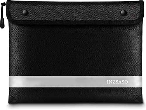 INZSASO Feuerfeste Dokumententasche, 35, 8 x 27, 4 cm, wasserdicht, feuerfest, Aufbewahrungstasche mit Reißverschluss für Bargeld, Reisepass, Schmuck, wichtige Dokumente (groß: 35, 8 x 27, 4 cm)