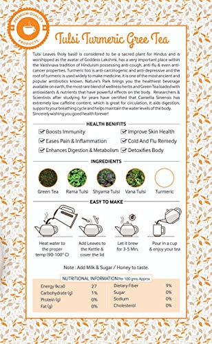 Image of Nature's Park Tulsi Turmeric Green Tea, 100 Gm