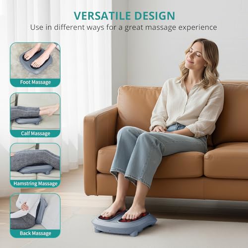 Image of Nekteck Shiatsu Foot Massager with Heat for Plantar Fasciitis | HSA Eligible FSA Heated Electric Kneading Foot Massager Machine, Heat Function and Power Cord, Idea Gifts for Him Her Man