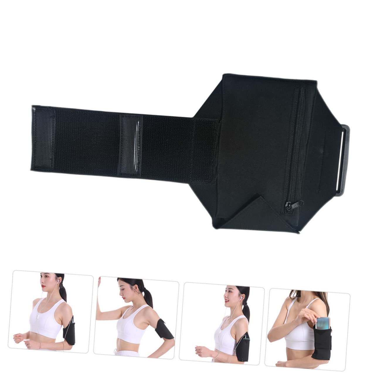 DOITOOL 5pezzi Marsupio Multifunzionale Per Telefonini Braccio Per e Allenamento Resistente e Per Jogging Attività Outdoor Colore Nero