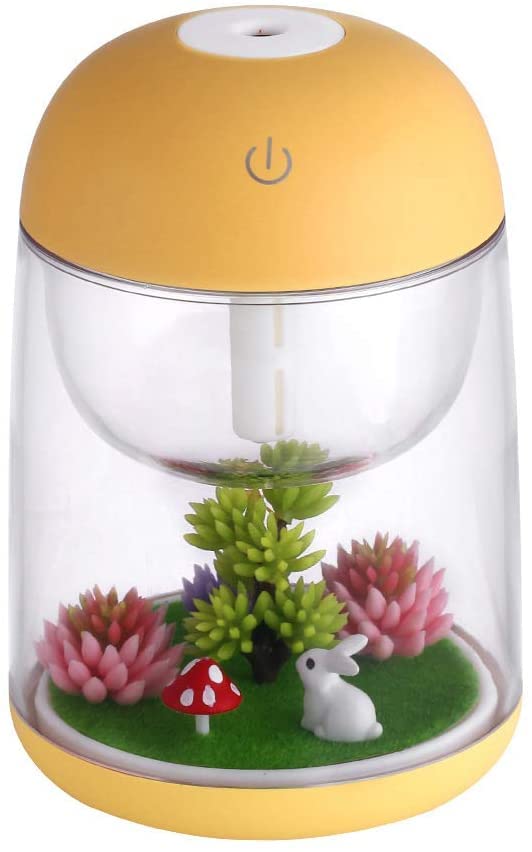 AEKAN Air Humidifier Micro LED Landscape, Adjustable Mist Mode, Waterless Auto Shut-Off Various Places Like Bedroom,Office,Car (yellow)