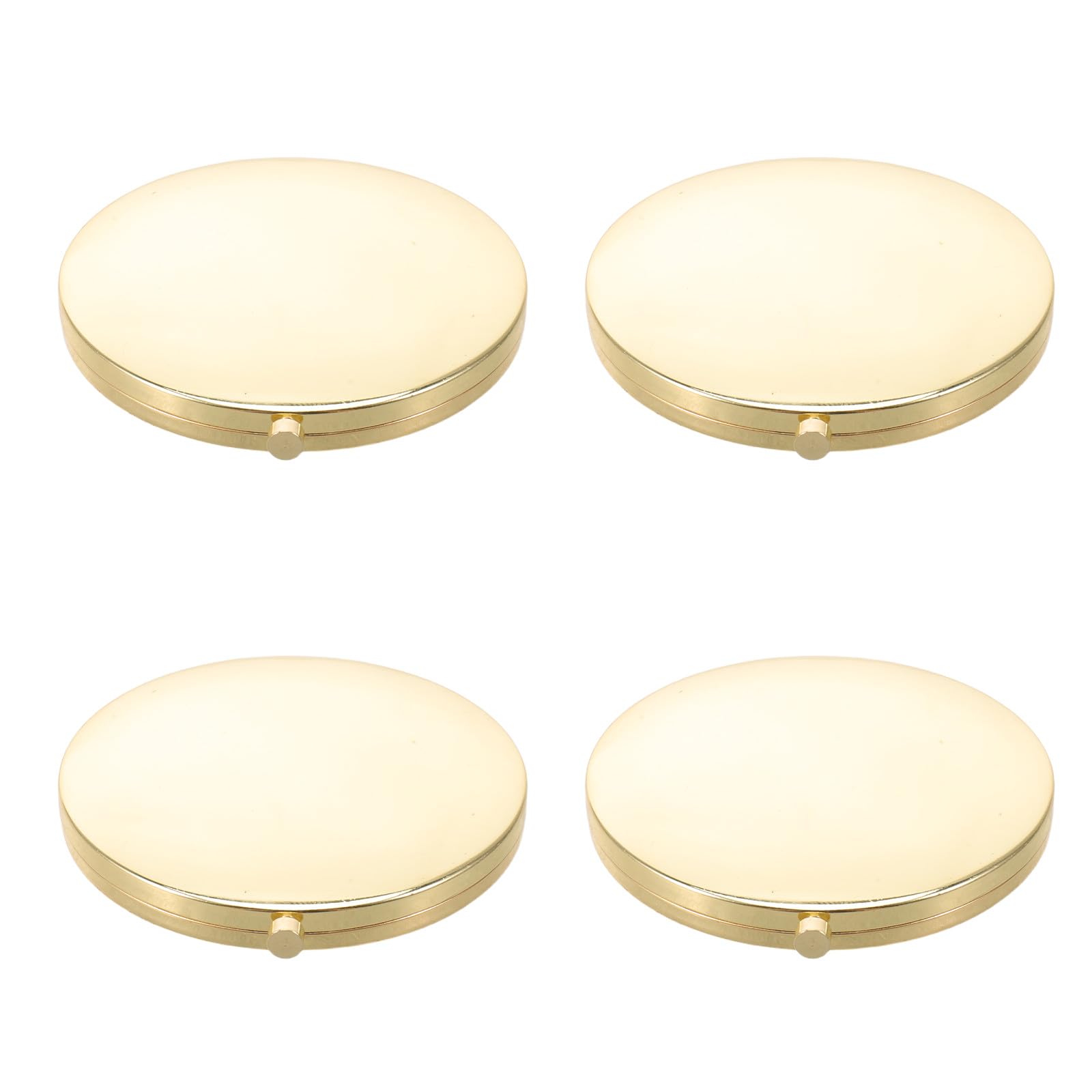 ibasenice Set di 4 specchietti da trucco tascabili dorati, specchietti da viaggio portatili a doppia faccia per borsetta, ideali per viaggi, casa, ufficio, feste e vacanze, regalo di bellezza per