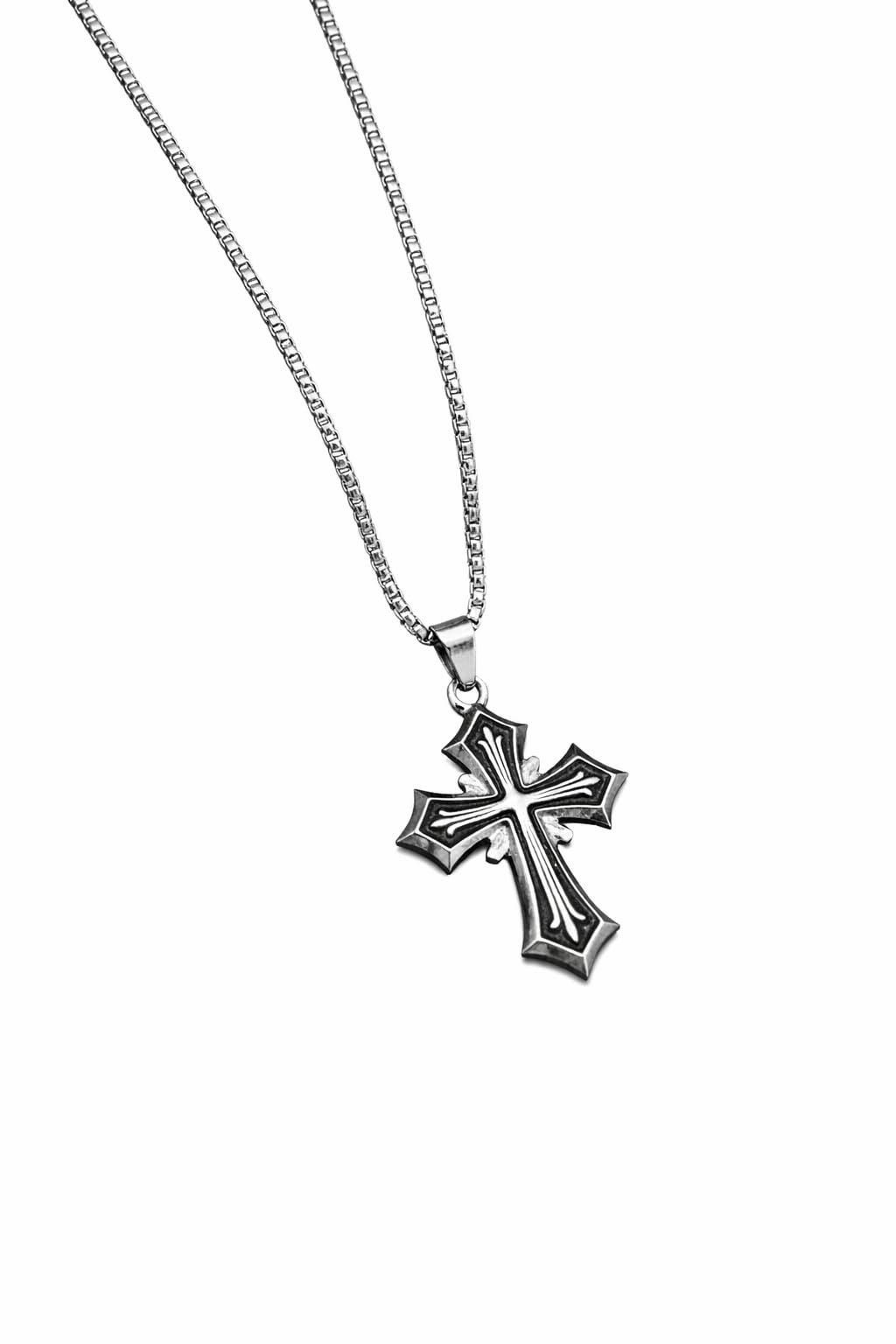 Christian jesus cross pendant for men/boy stylish biker cross locket silver stainless steel pendant, christmas jewelry gifts