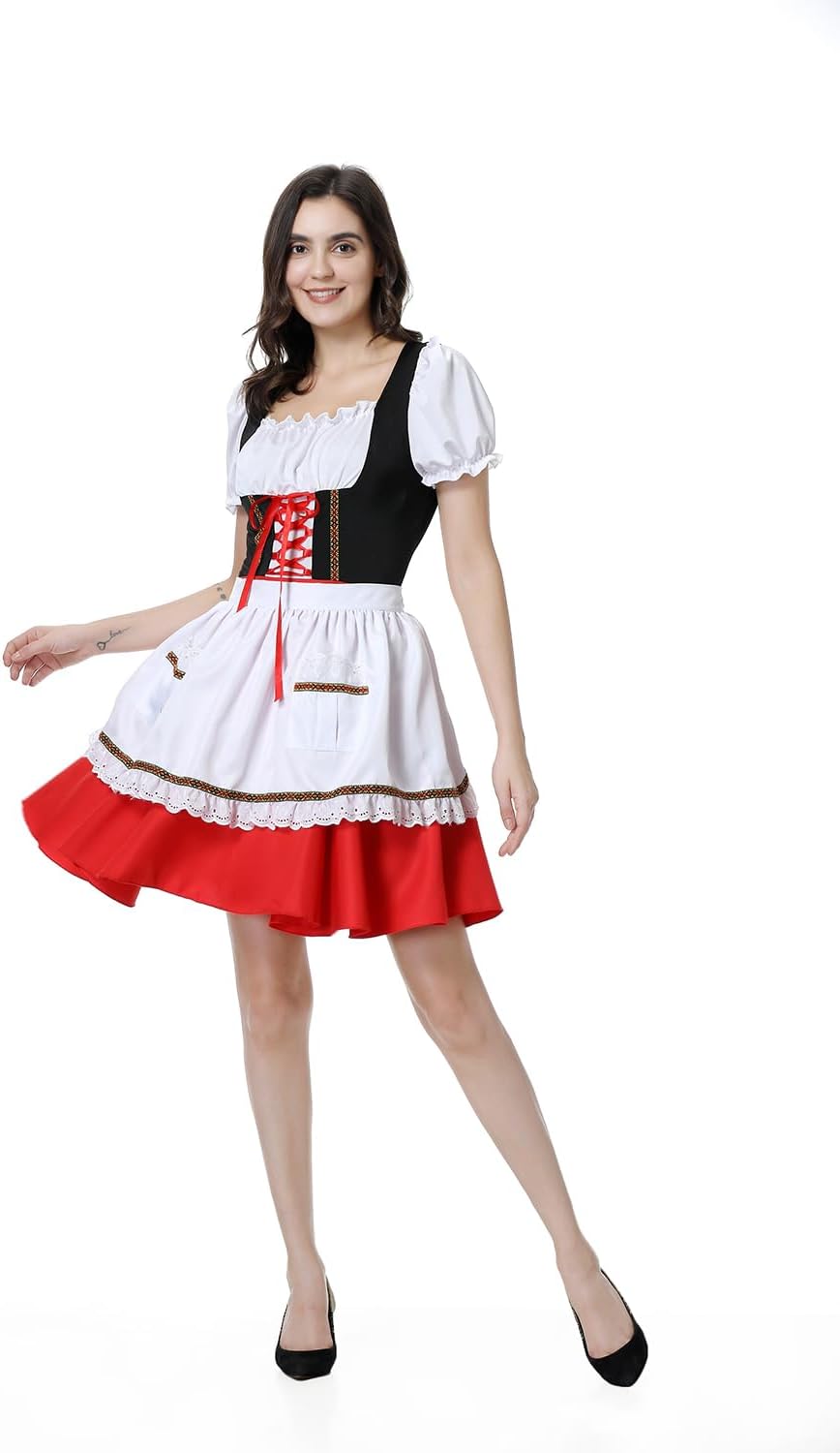 GRAJTCIN Women's Enchanting Little Red Riding Hood Costume Fairytale Elegance Cosplay