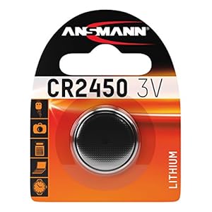 ansmann pile bouton lithium cr2450 3v 630 mah (1 pce) – pile plate idéale pour calculatrice de poche, clé de voiture, ouverture de garage, etc. – pile lithium puissante et résistante