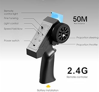 1/12 RC Truck LC 79 Pickup Trucks 2.4G Full Proportional Rock Crawler 4WD Electric Remote Control Car Off-Road Climbing Vehicle RTR 280 Motor LED Searchlight Hobby Grade Drift Car 2 Batteries